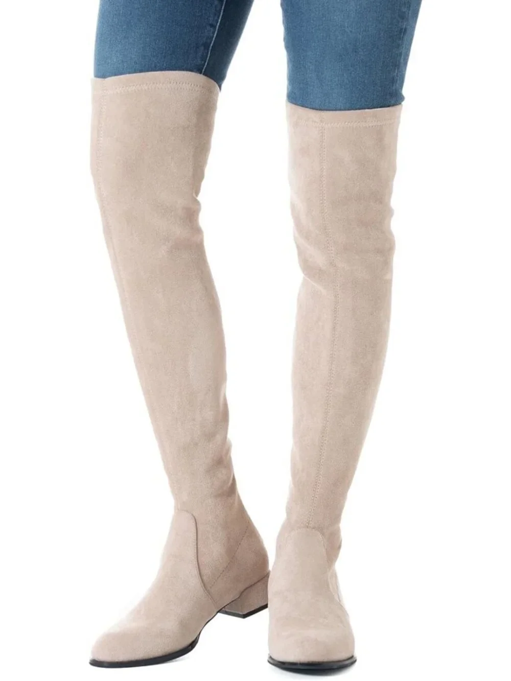 Stylish Over the Knee Suede Boots | Thigh High Block Heels | Winter Comfort
